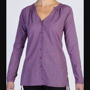 Exofficio Women’s Kutula Tunic Purple Button Down with Insect Shield Small 4-6